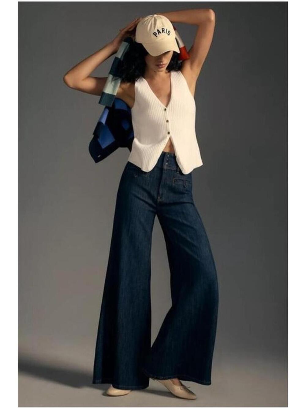 NWT Pilcro High-Rise Wide-Leg Trouser Jeans